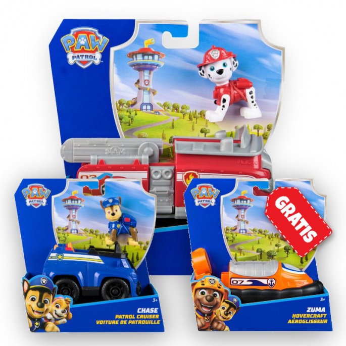 ΠΡΟΣΦΟΡΑ: Paw Patrol βασικά οχήματα Marshall + Chase + Zuma ΔΩΡΕΑΝ