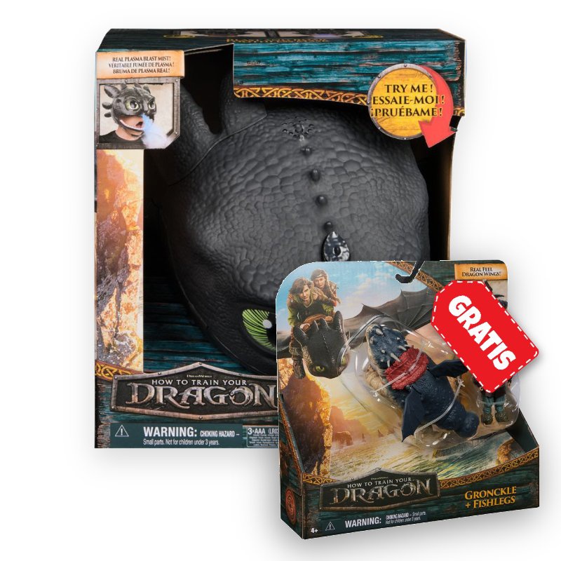Σετ Προσφοράς: Πώς να Εκπαιδεύσετε το Δράκο σας, μάσκα της Bezzubky με ήχους και φώτα + Gronckle και Λέπιας