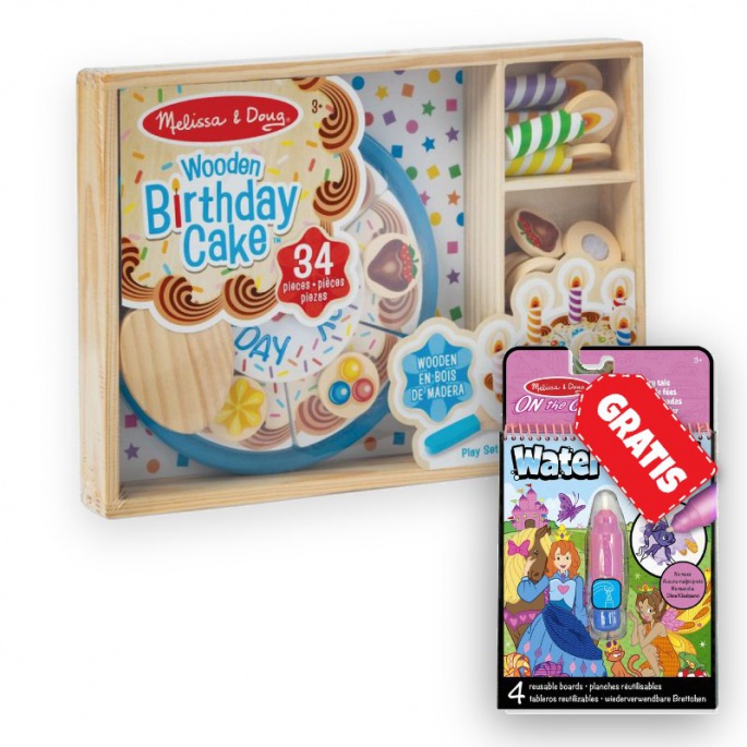 ΠΡΟΣΦΟΡΑ: Σετ τούρτας γενεθλίων Melissa & Doug + ΔΩΡΟ Water WOW μαγεία με νερό παραμύθια