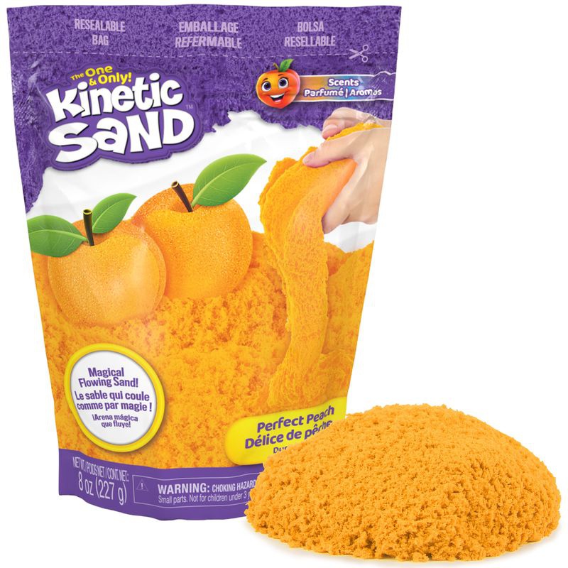 Kinetic Sand συσκευασία με φρουτώδη αρώματα ροδάκινο