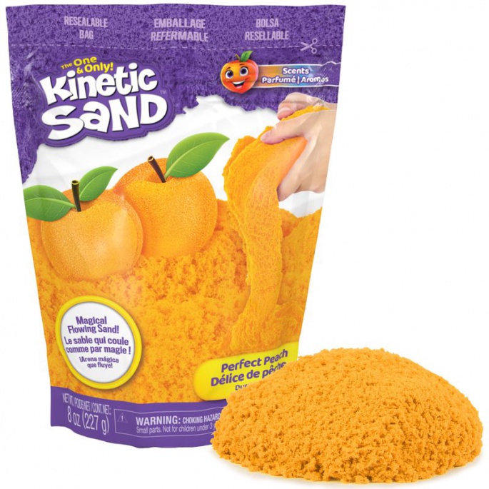 Kinetic Sand συσκευασία με φρουτώδη αρώματα ροδάκινο
