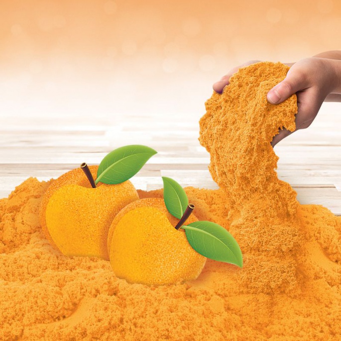 Kinetic Sand συσκευασία με φρουτώδη αρώματα ροδάκινο