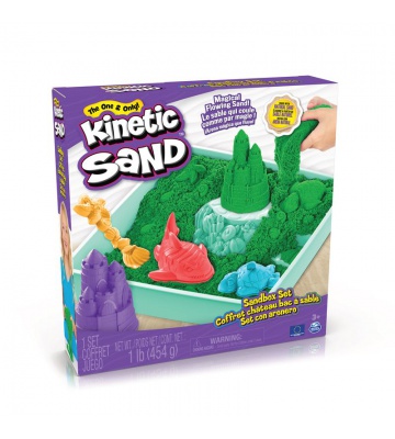 Kinetic Sand κουτί με ρευστή άμμο και πράσινη βάση