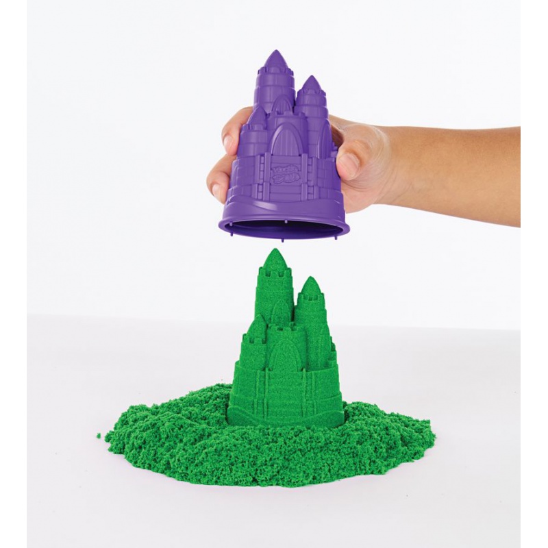 Kinetic Sand κουτί με ρευστή άμμο και πράσινη βάση