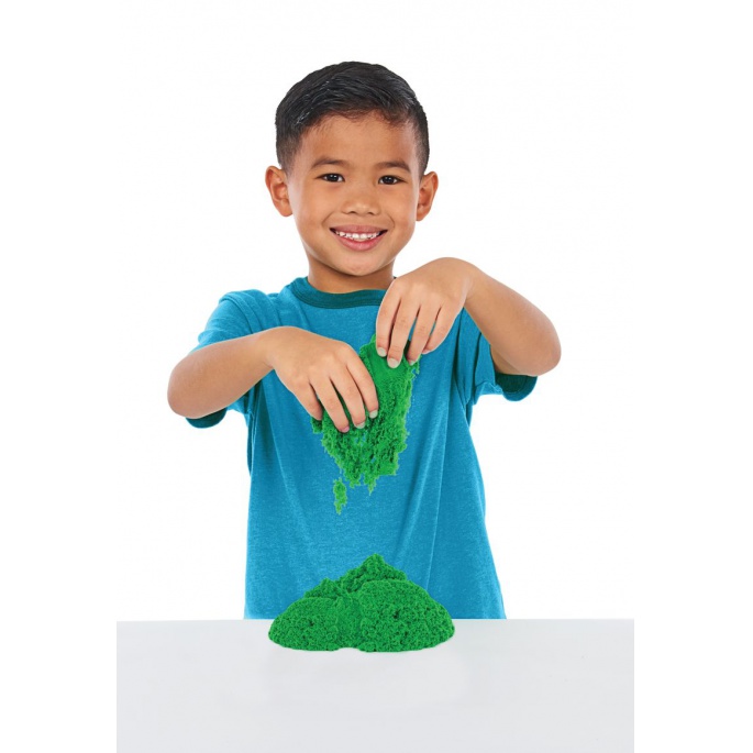Kinetic Sand κουτί με ρευστή άμμο και πράσινη βάση