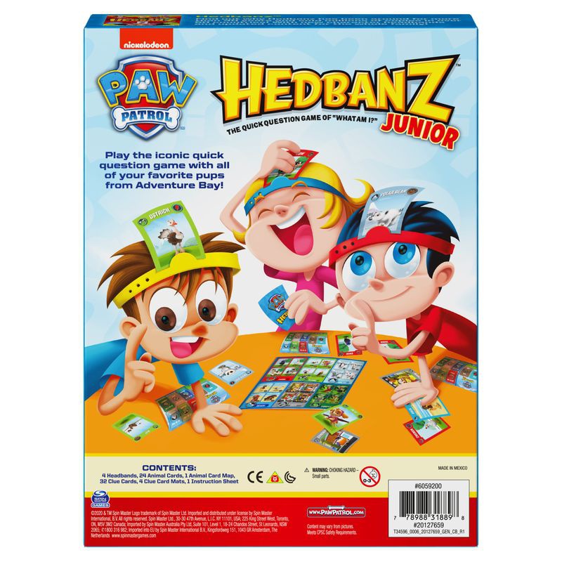 Spin Master Games επιτραπέζιο παιχνίδι με καρτές Hedbanz Paw Patrol Junior