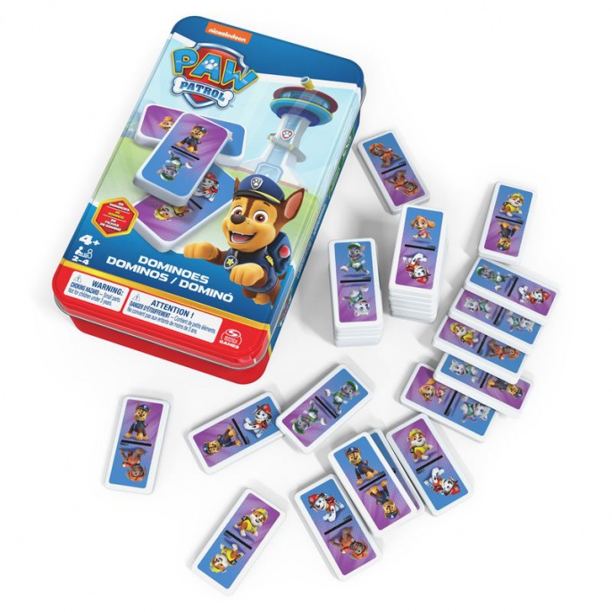 Spin Master Games Παιχνίδι Ντόμινο Paw Patrol σε Μεταλλικό Κουτί