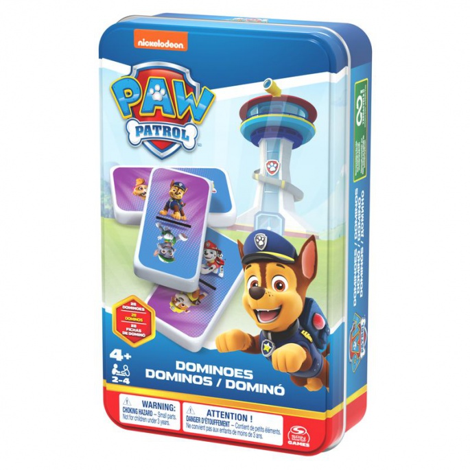 Spin Master Games Παιχνίδι Ντόμινο Paw Patrol σε Μεταλλικό Κουτί