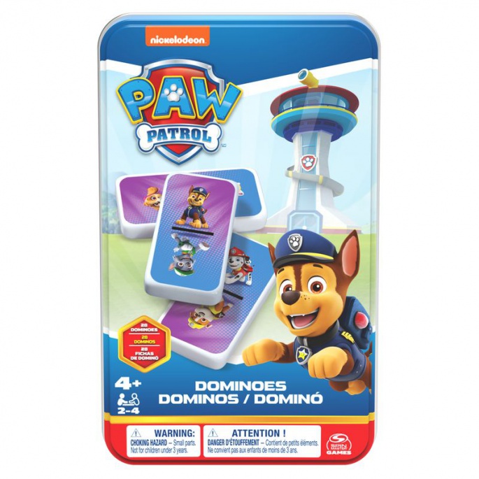 Spin Master Games Παιχνίδι Ντόμινο Paw Patrol σε Μεταλλικό Κουτί