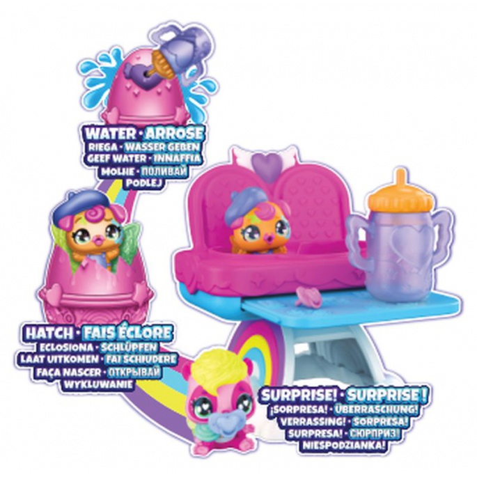 Hatchimals σετ παιχνιδιού με καρέκλα ταΐσματος για ζωάκια