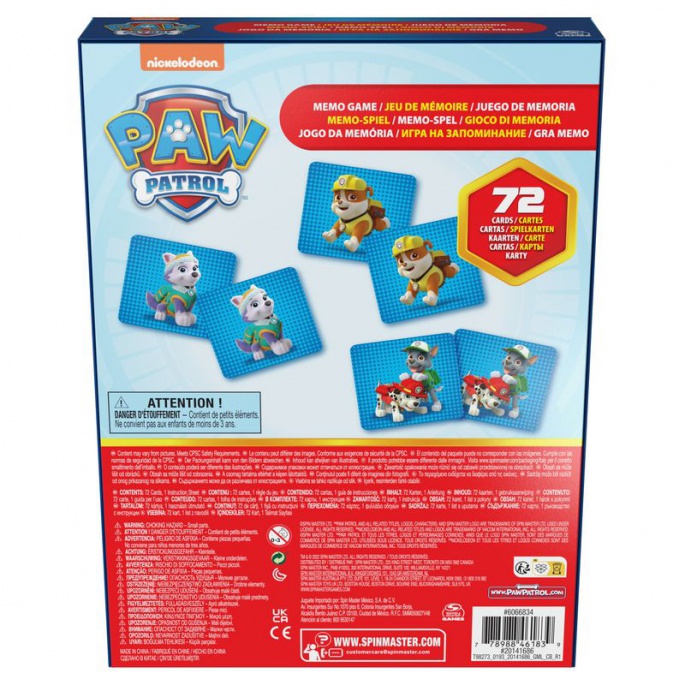 Spin Master Games Πατρούλα Paw memory game 72 κάρτες