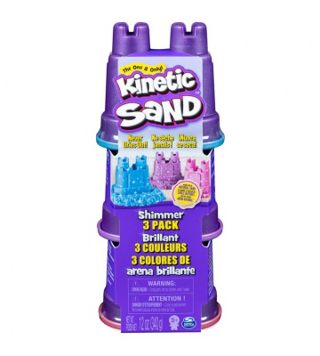 Kinetic Sand τρία κουπιά λαμπερής άμμου