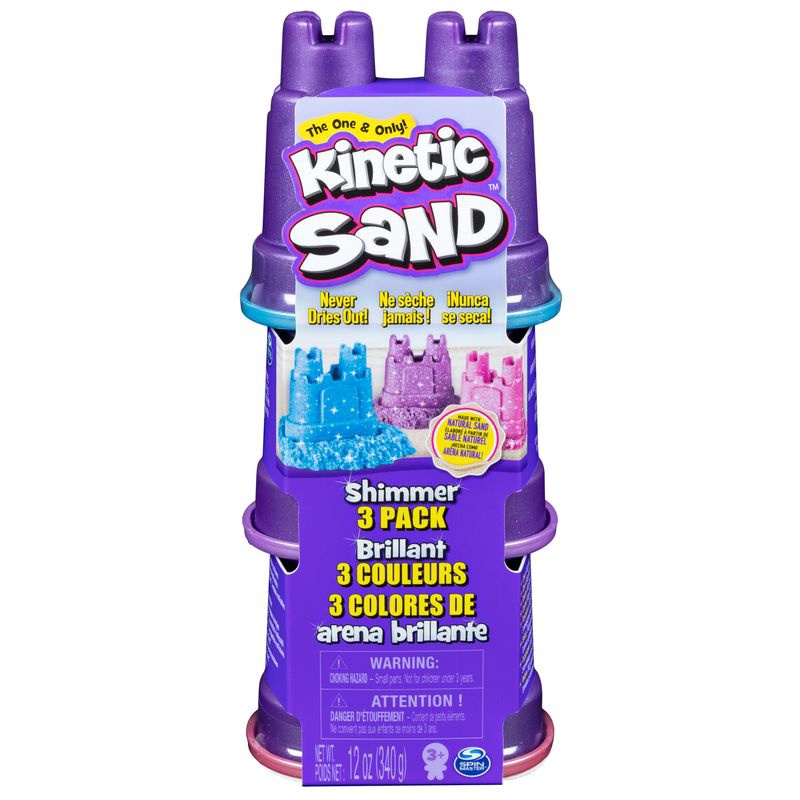 Kinetic Sand τρία κουπιά λαμπερής άμμου