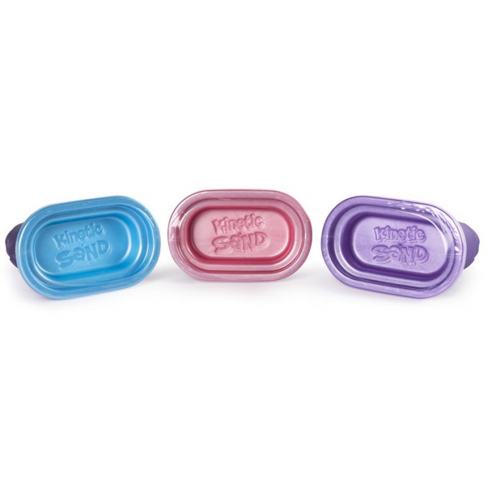 Kinetic Sand τρία κουπιά λαμπερής άμμου